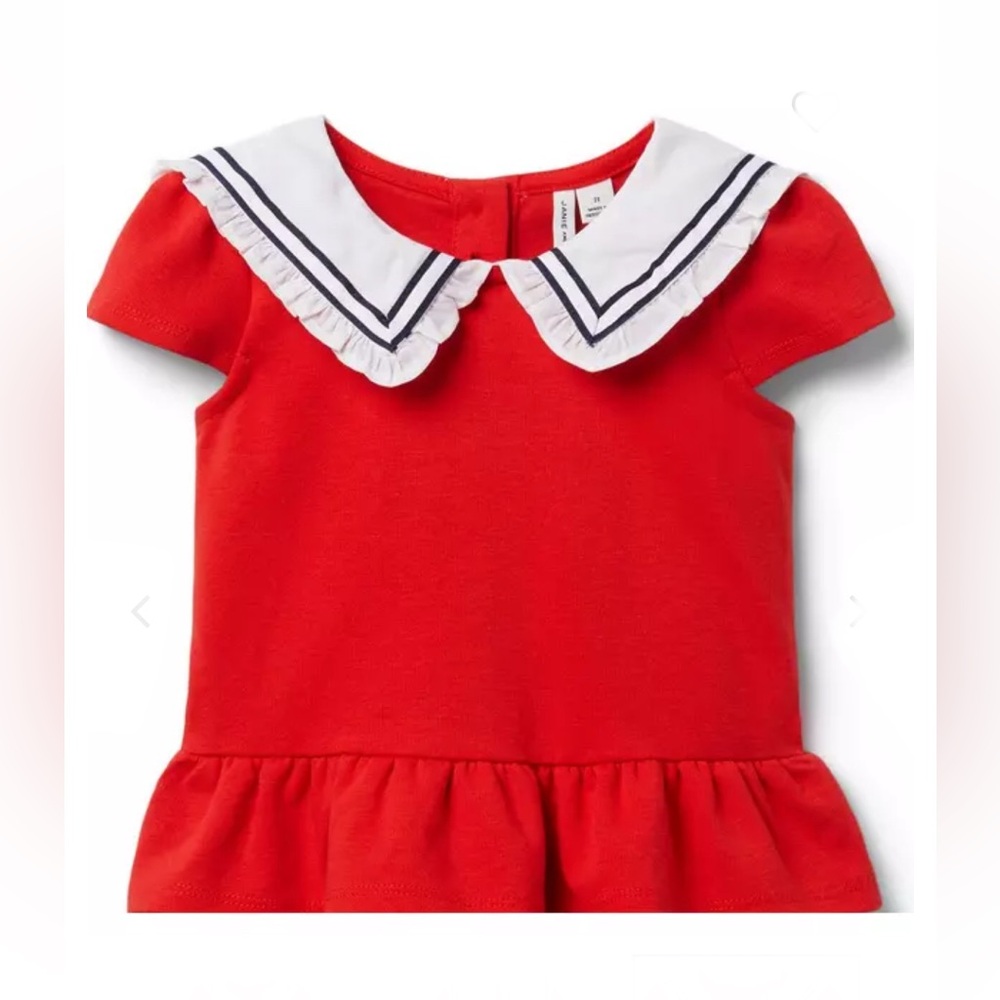 Girls👧🏻Janie & Jack Sailor Collar Ponte Dress👗Sz 5 - Picture 4 of 8